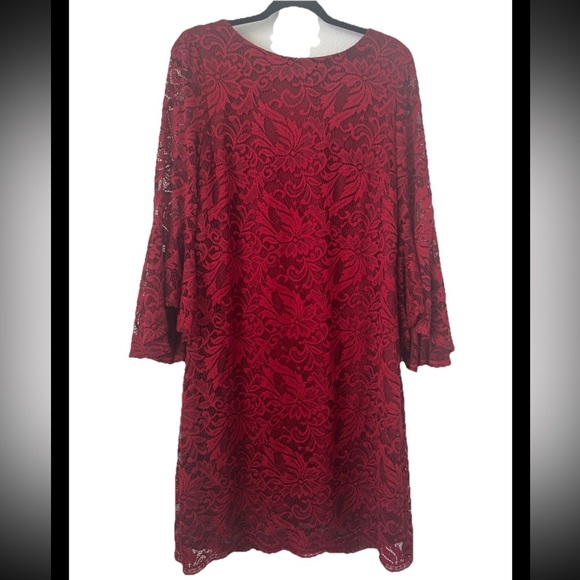 Liz Claiborne Dresses & Skirts - Liz Claiborne Burgundy Lace Party dress Size 14 Used Once  (0496)